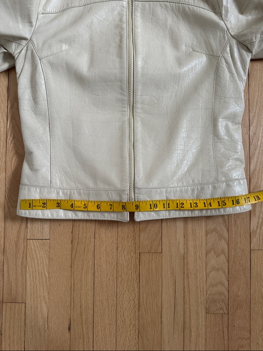 Vintage 90s Bod & Christensen cream leather moto jacket - Picture 5 of 14